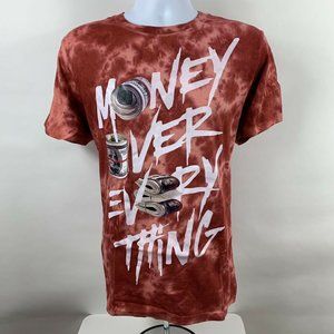 Imperious T Shirt Men's Size Medium Red Tie Dye Short Sleeve Graphic Tee Money